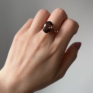 NWT 10K Gold Smoky Quartz Gemstone 5ct Ring